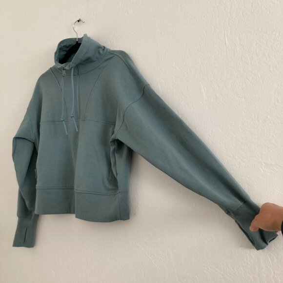 Old Navy Active Dynamic Fleece Half-Zip Jacket Green Mockneck Pullover Travel M - Picture 5 of 10